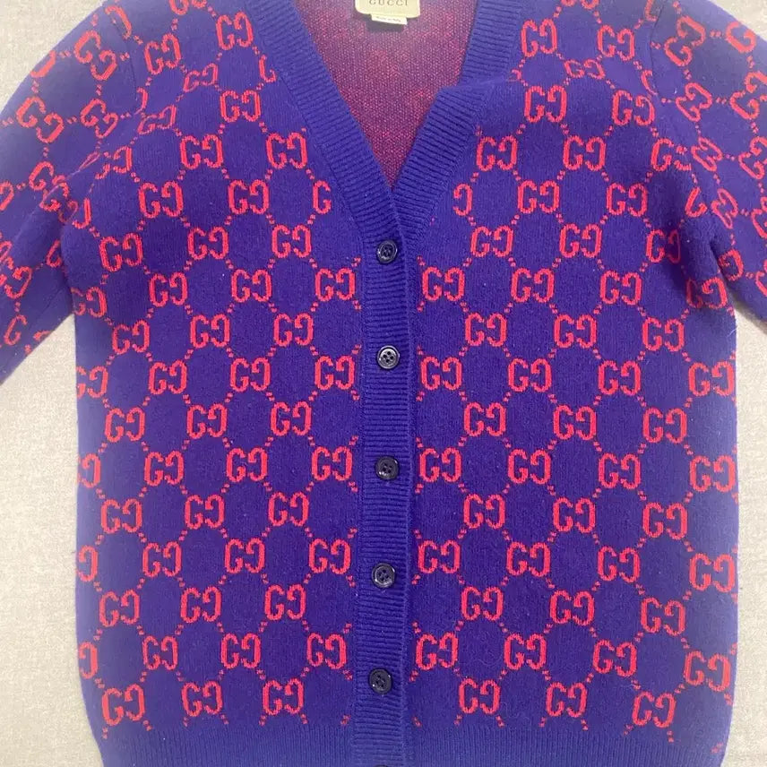 [BUNJANG] Gucci Kids GG Jacquard V-Neck Cardigan / 구찌 GG로고 가디건 (정품/정가 120)