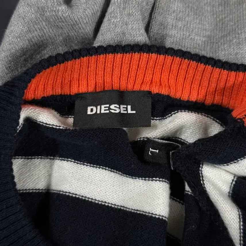 [BUNJANG] [L] 디젤(DIESEL) 스트라이프 얇은 코튼 긴팔 니트 / [L] 디젤(DIESEL) 스트라이프 얇은 코튼 긴팔 니트