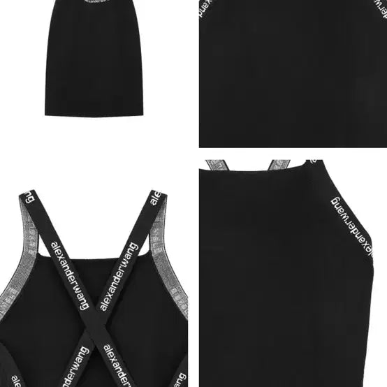 [SOLD OUT] [XS,S] 알렉산더왕 알왕 자카드 트림 바디콘 드레스 원피스 블랙
