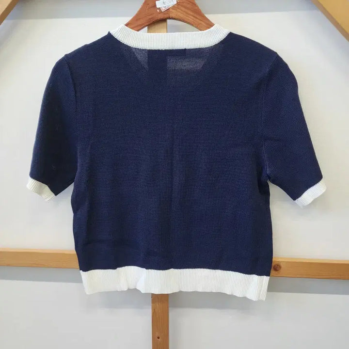 [SOLD OUT] 메종드 로엠 네이비 배색 반팔 가디건
