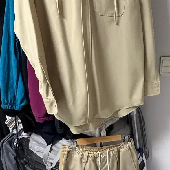 [BUNJANG] Marni Hooded Shirt &amp; Shorts Set Beige / 마르니 후드 셔츠 반바지 셋업 베이지