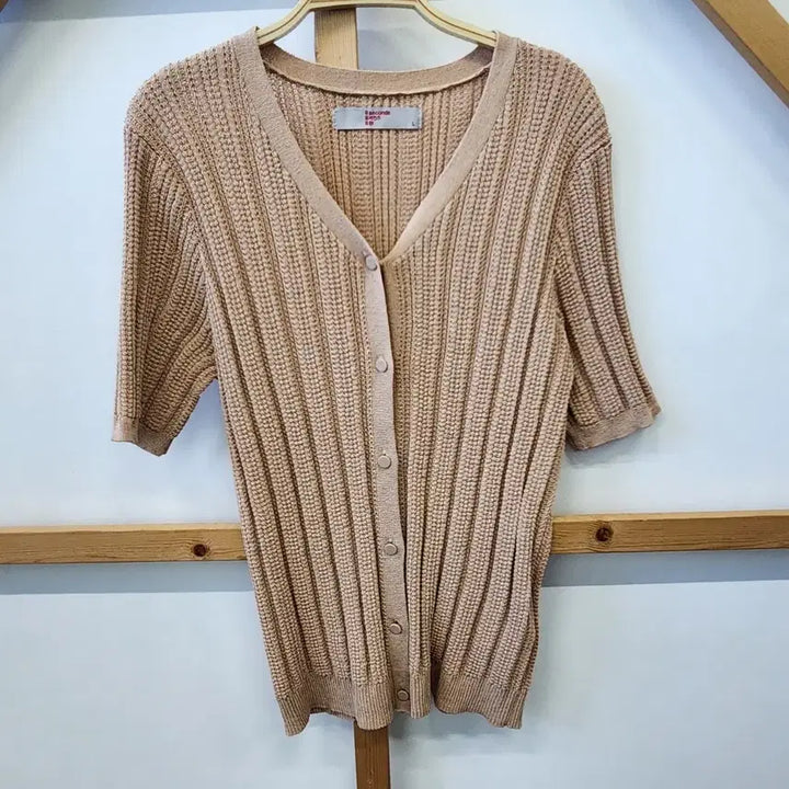 [SOLD OUT] 8세컨즈 브이넥 반팔 니트 가디건 L
