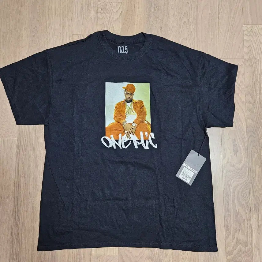 [BUNJANG] Nas One Mic Black T-Shirt / 나스 Nas One Mic 블랙 티셔츠