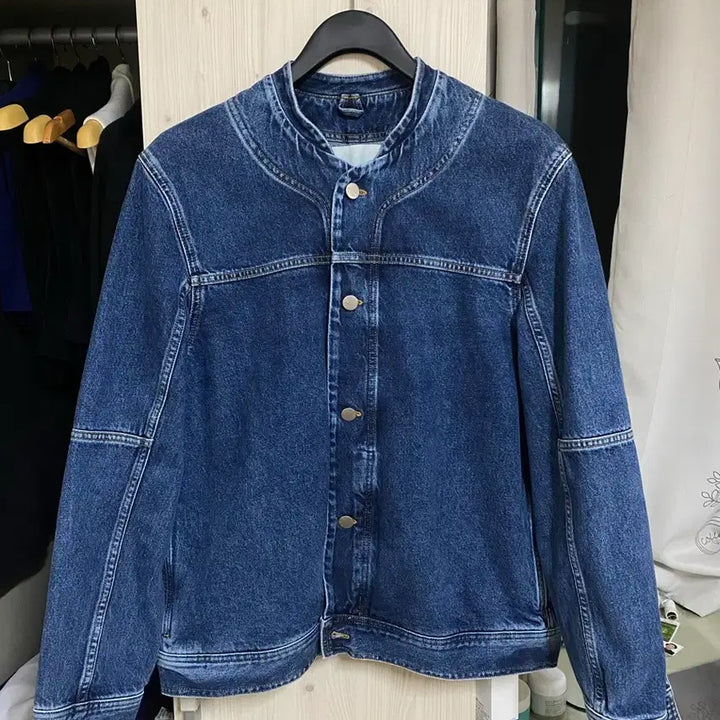 [BUNJANG] COS Oversized Denim Jacket / [M]A급 코스 오버핏 논카라 데님 자켓 청자켓 실측100-105