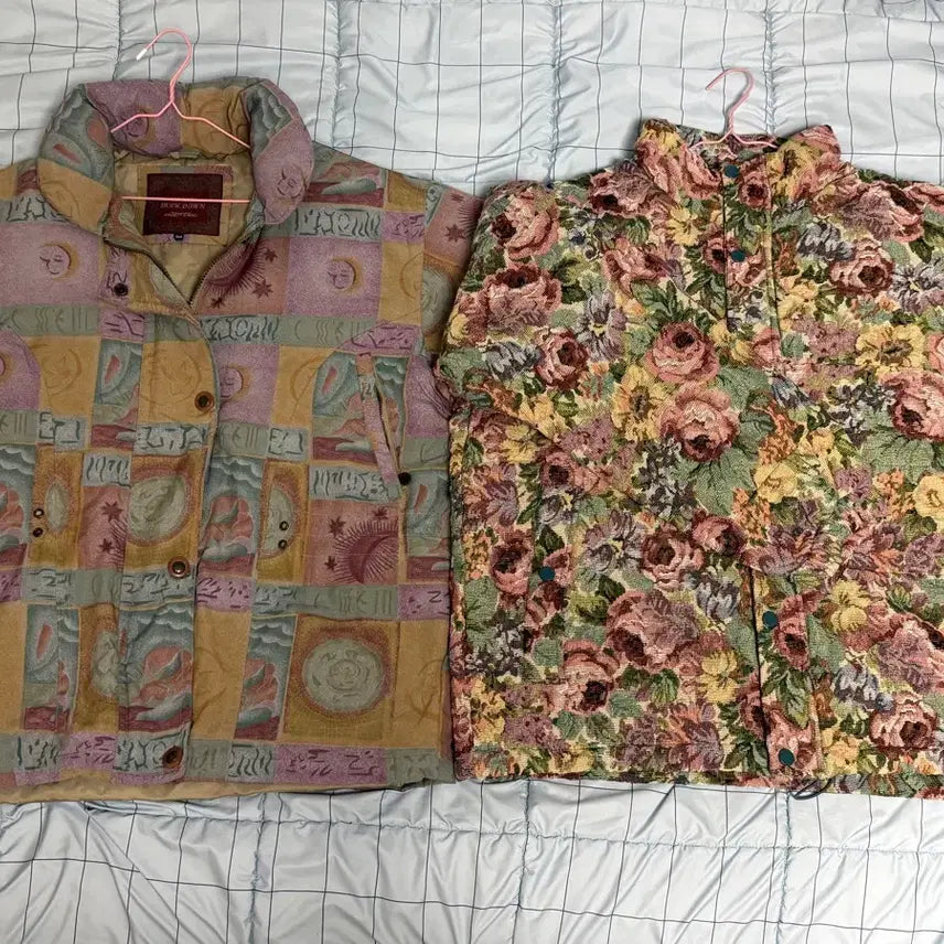 [BUNJANG] Vintage Patterned Short Padding / 패턴 숏패딩