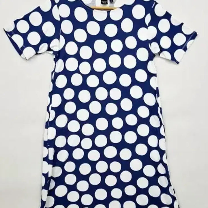 [BUNJANG] Marimekko Navy Dot Pattern Long Dress / 마리메꼬 원피스