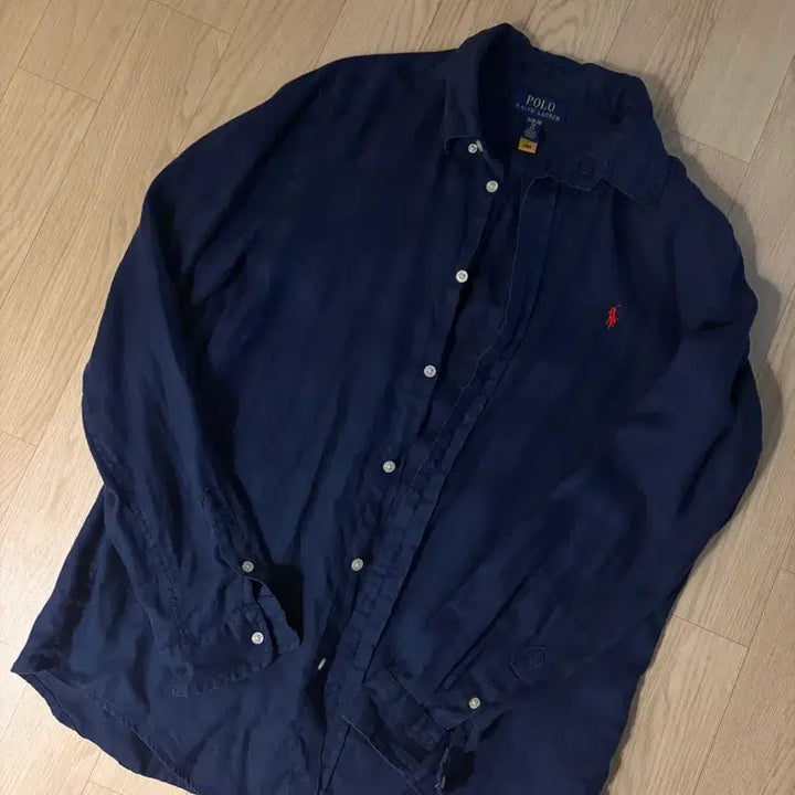[SOLD OUT] 폴로 랄프로렌 네이비 린넨 셔츠 키즈 xl