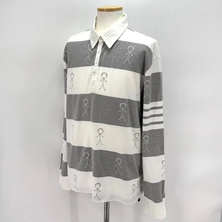 [BUNJANG] Thom Browne Stripe PK Long Sleeve Polo Shirt / [4사이즈] 톰브라운 사선 PK 긴팔 카라티 티셔츠 (MJP073E)