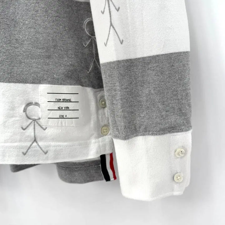 [BUNJANG] Thom Browne Stripe PK Long Sleeve Polo Shirt / [4사이즈] 톰브라운 사선 PK 긴팔 카라티 티셔츠 (MJP073E)