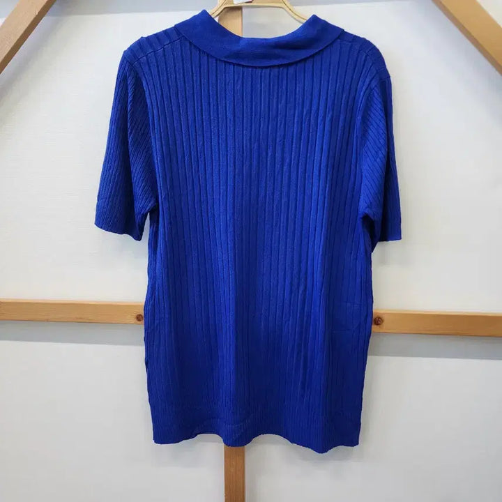 [BUNJANG] TNGTW Blue Ribbed Short Sleeve Knit Top / TNGTW 블루 골지 반팔 니트