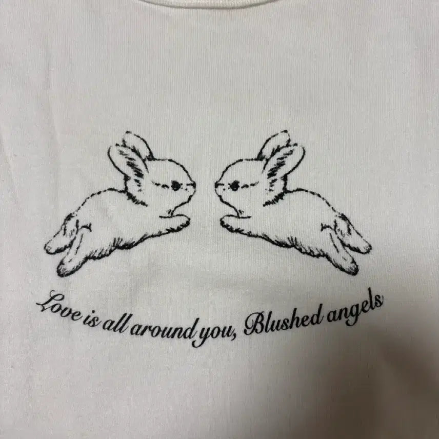 [BUNJANG] MaybeBaby Rabbit Printed Short Sleeve T-shirt / 메이비베이비 rabbit 토끼 프린팅 반팔 티셔츠 (현재품절)
