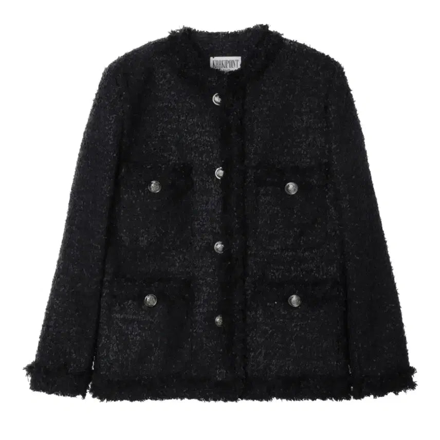[BUNJANG] Tweed Jacket / 카키포인트 트위드자켓 롱
