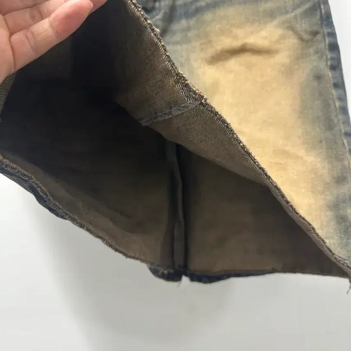 [BUNJANG] OOTJ Denim Washed Mini Skirt - S / [만원 아라비아빈티지]OOTJ 데님 워싱 미니스커트 S