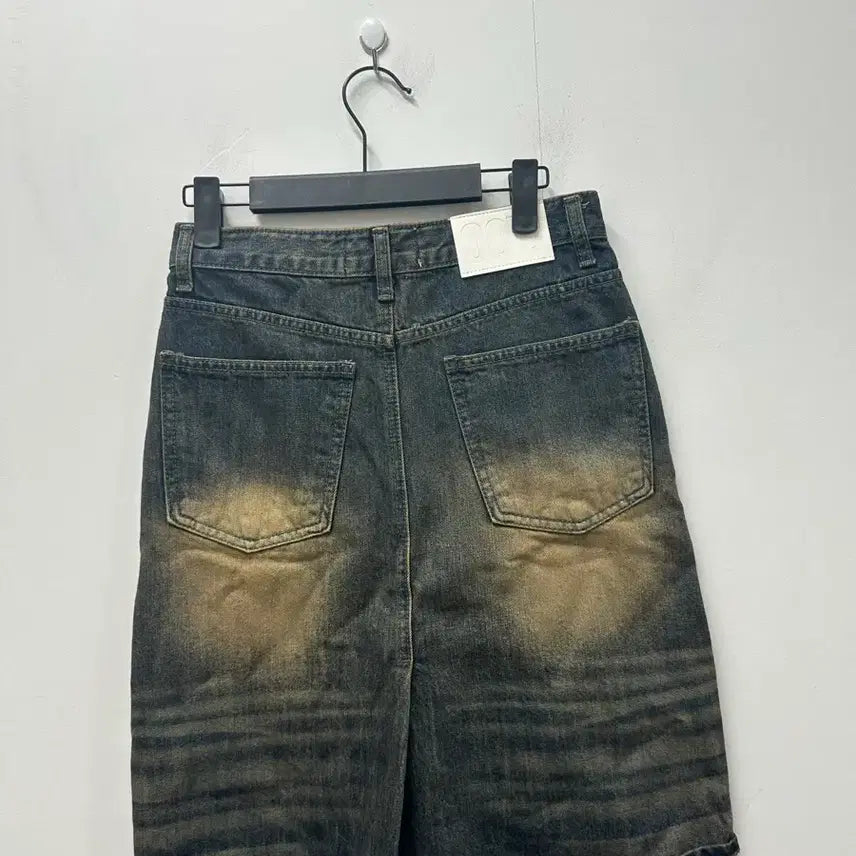 [BUNJANG] OOTJ Denim Washed Mini Skirt - S / [만원 아라비아빈티지]OOTJ 데님 워싱 미니스커트 S