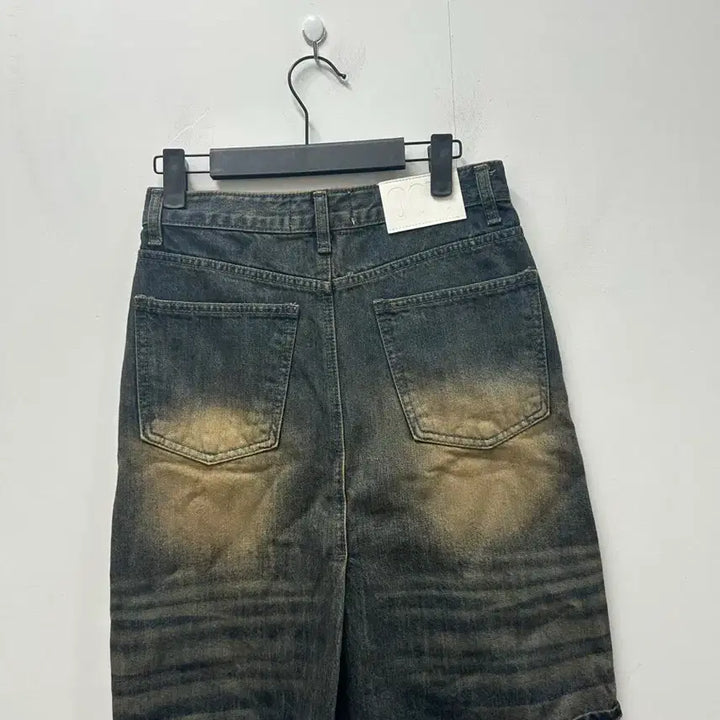 [BUNJANG] OOTJ Denim Washed Mini Skirt - S / [만원 아라비아빈티지]OOTJ 데님 워싱 미니스커트 S
