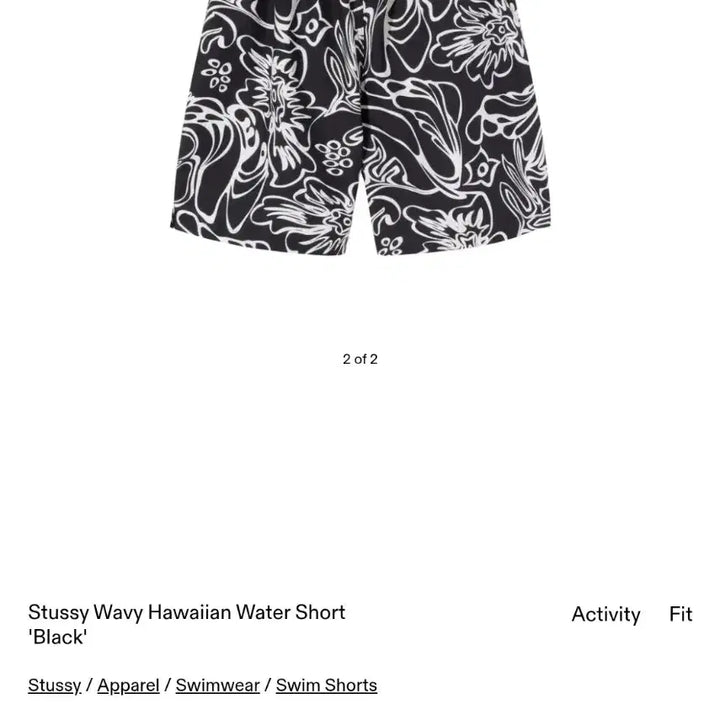 [BUNJANG] Stussy Wavey Hawaiian Shorts Black S Size / 새상품 스투시 웨이비 하와이안 반바지 블랙 s사이즈