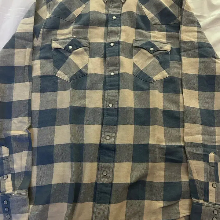 [BUNJANG] RRL Blue Western Buffalo Check Shirt L / RRL 더블알엘 블루 웨스턴 버팔로 체크 셔츠 L
