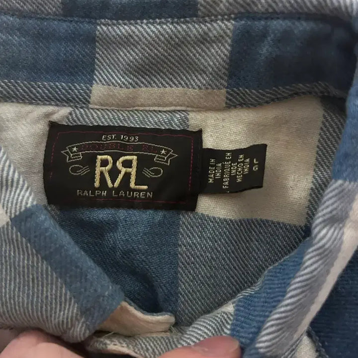 [BUNJANG] RRL Blue Western Buffalo Check Shirt L / RRL 더블알엘 블루 웨스턴 버팔로 체크 셔츠 L