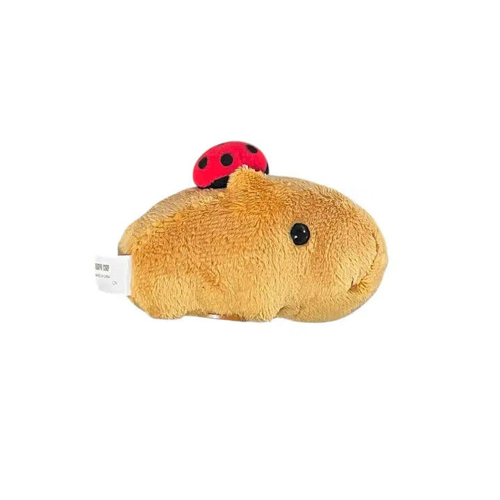 [BUNJANG] Ladybug Capybara Pull-back Car Plush Toy / [작동o] 무당벌레 카피바라상 풀백카 인형