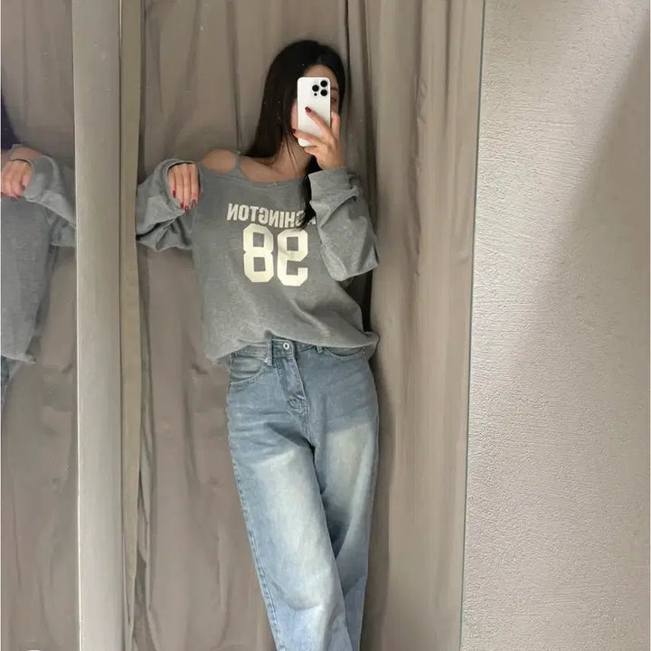 [SOLD OUT] 택포) 윈터 오프숄더 원숄더 맨투맨