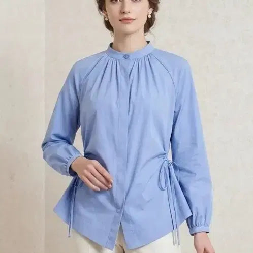 [BUNJANG] Hansum Let by T 2021 Side String Shirt Blouse / (55)새상품/한섬 래트바이티 2021년 사이드 스트링 셔츠 블라우스
