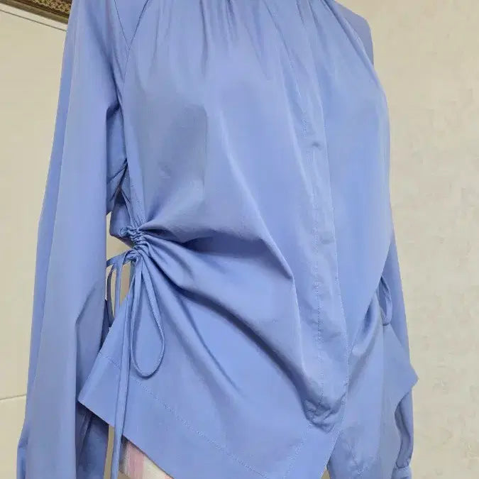 [BUNJANG] Hansum Let by T 2021 Side String Shirt Blouse / (55)새상품/한섬 래트바이티 2021년 사이드 스트링 셔츠 블라우스