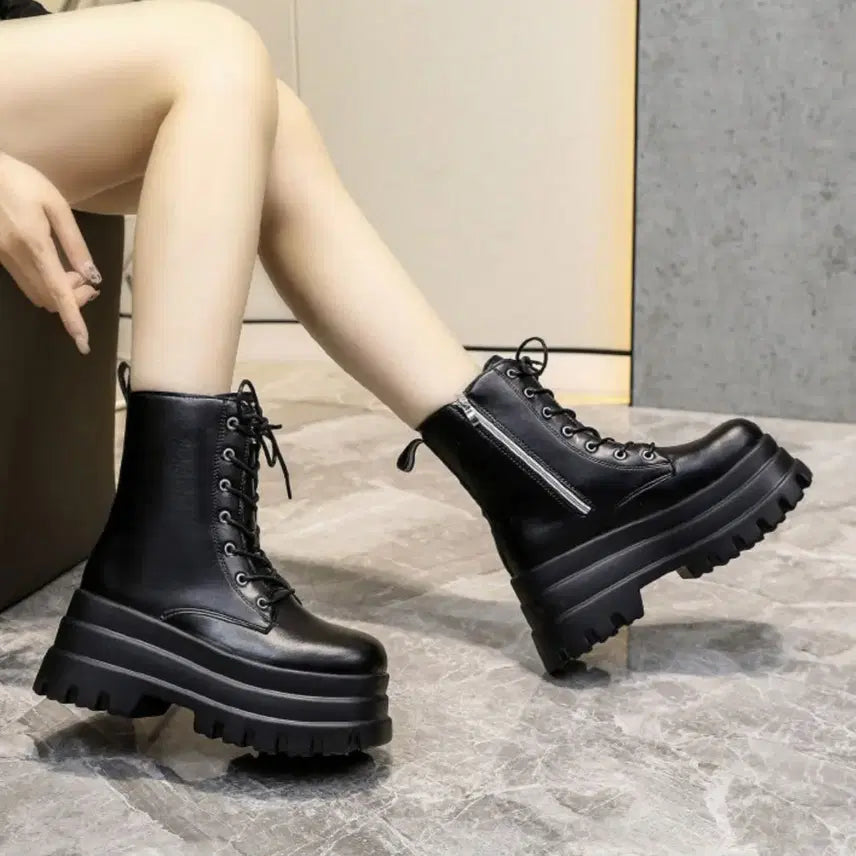 [SOLD OUT] 여성 키높이 통굽 플랫폼 8cm 앵클워커 240 콘서트 스탠딩화 코스프레