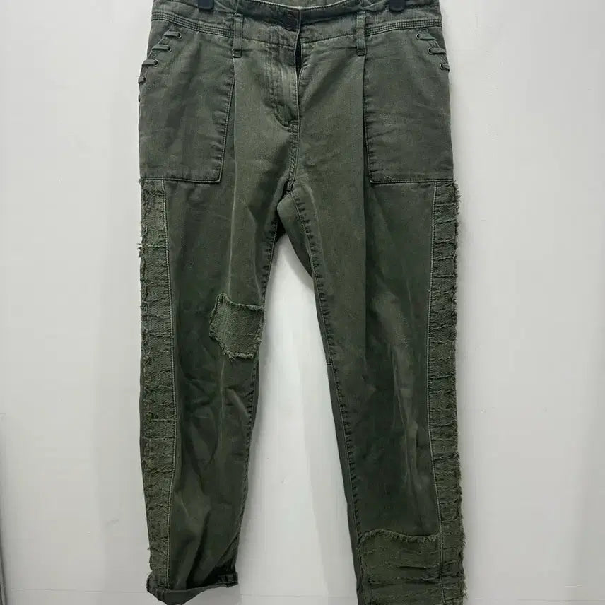 [BUNJANG] System Khaki Damage Detail Cargo Pants 30 / [만원 아라비아빈티지]시스템 카키 데미지 디테일 카고 바지 30