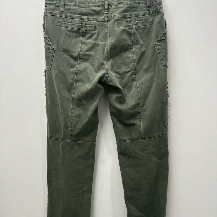 [BUNJANG] System Khaki Damage Detail Cargo Pants 30 / [만원 아라비아빈티지]시스템 카키 데미지 디테일 카고 바지 30