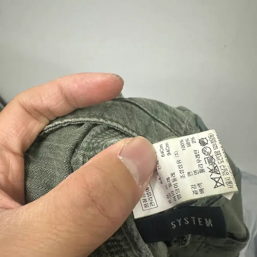 [BUNJANG] System Khaki Damage Detail Cargo Pants 30 / [만원 아라비아빈티지]시스템 카키 데미지 디테일 카고 바지 30