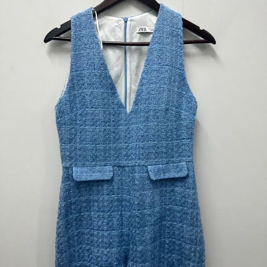 [BUNJANG] Zara Tweed Mini Dress - Blue (Size 90) / [만원 아라비아빈티지]자라 트위드 미니 원피스 블루 90
