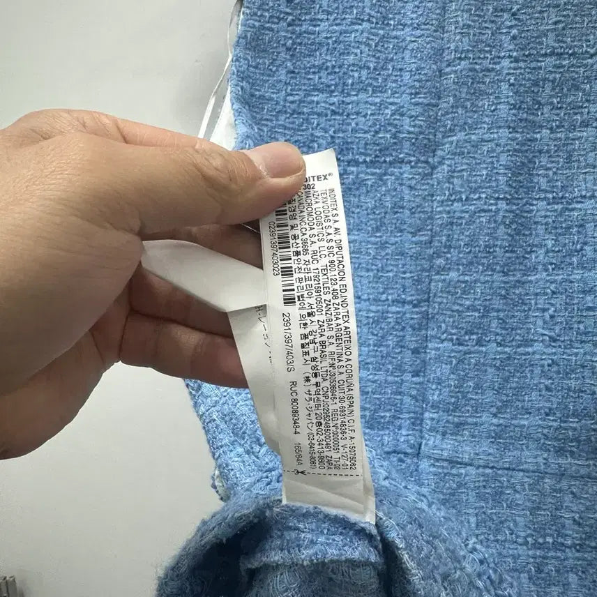 [BUNJANG] Zara Tweed Mini Dress - Blue (Size 90) / [만원 아라비아빈티지]자라 트위드 미니 원피스 블루 90