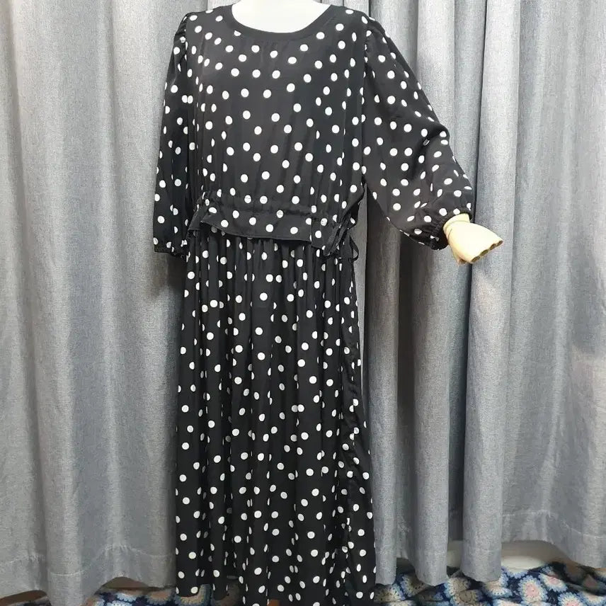 [BUNJANG] Dot Detail Maxi Dress / 도트 끈디테일 맥시원피스