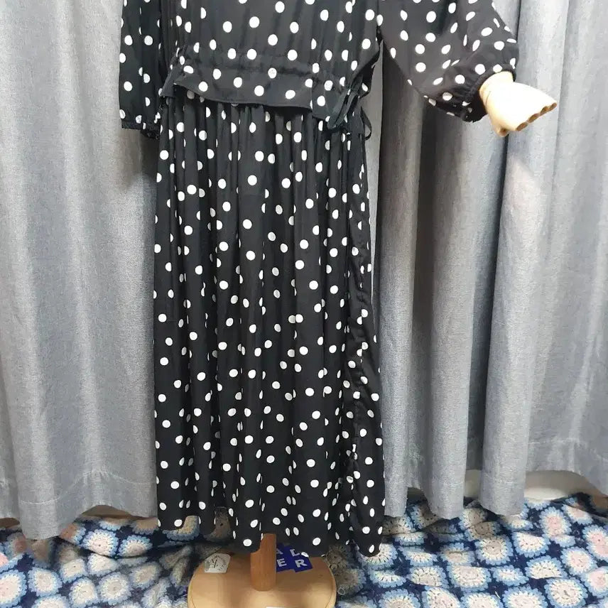 [BUNJANG] Dot Detail Maxi Dress / 도트 끈디테일 맥시원피스