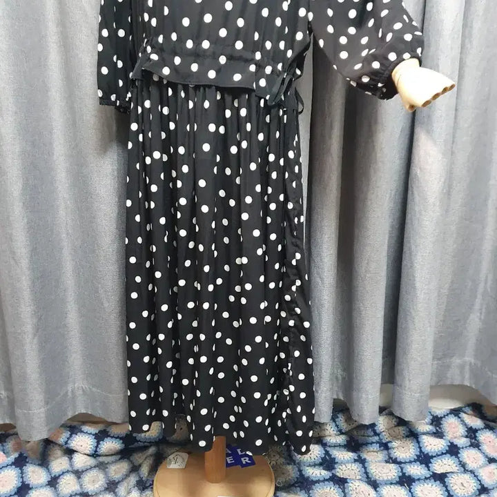 [BUNJANG] Dot Detail Maxi Dress / 도트 끈디테일 맥시원피스