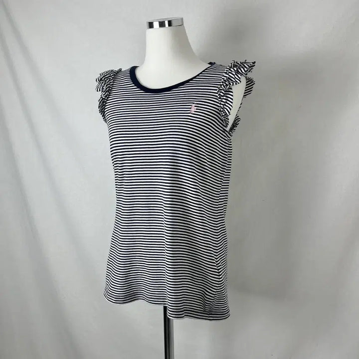 [BUNJANG] Polo Ralph Lauren Ruffle Stripe Sleeveless Top / Polo Ralph Lauren 러플 스트라이프 슬리브리스