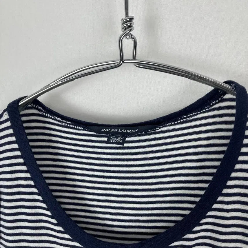 [BUNJANG] Polo Ralph Lauren Ruffle Stripe Sleeveless Top / Polo Ralph Lauren 러플 스트라이프 슬리브리스