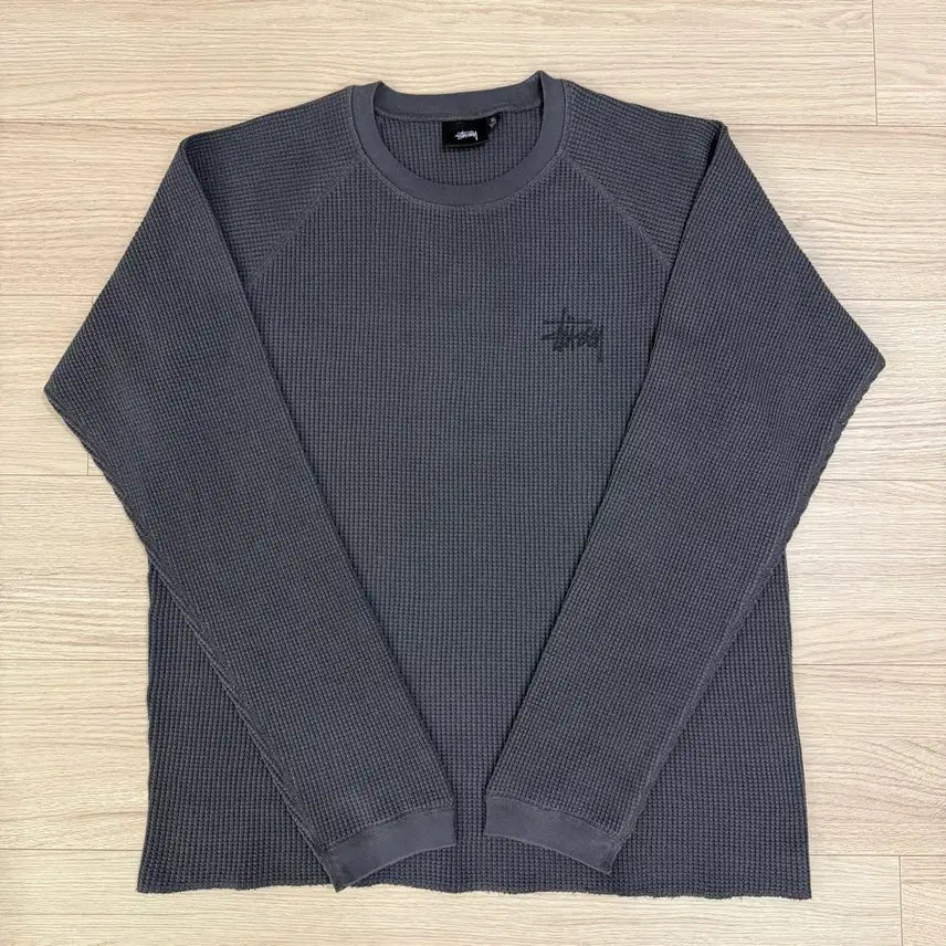 [BUNJANG] Stussy Raglan Thermal Long Sleeve Crew Washed Black / [XL] 스투시 래글런 써멀 롱슬리브 크루 워시드 블랙
