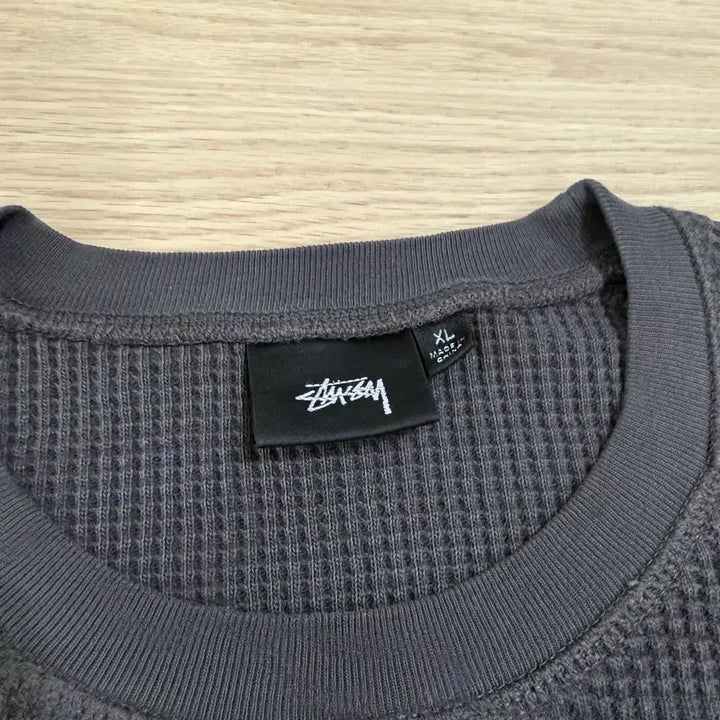 [BUNJANG] Stussy Raglan Thermal Long Sleeve Crew Washed Black / [XL] 스투시 래글런 써멀 롱슬리브 크루 워시드 블랙