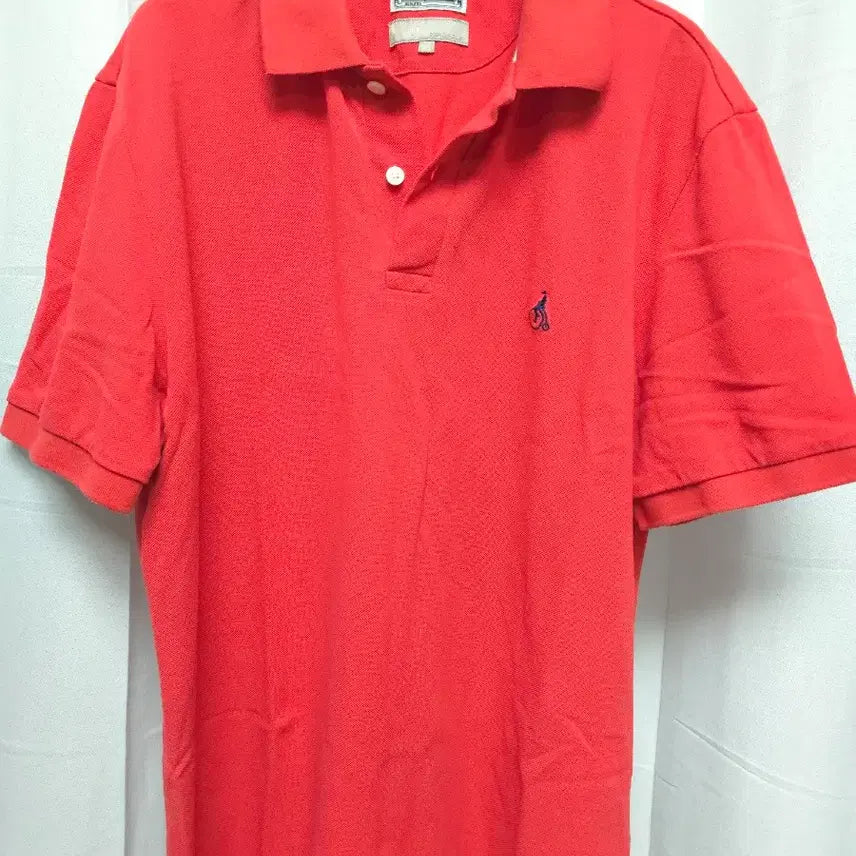 [BUNJANG] Beanpole Coral Short Sleeve Polo Shirt (Size L) / 빈폴 다홍색 반팔 카라 티셔츠(사이즈L,105)
