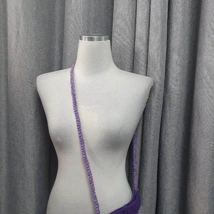 [BUNJANG] Handmade Purple Knitted Mini Crossbody Bag / 퍼플 핸드메이드 뜨개 미니 크로스백