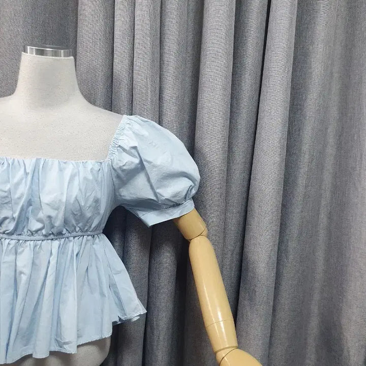 [BUNJANG] Banding Beauty Blue Blouse / 밴딩 뷰티 블루 블라우스