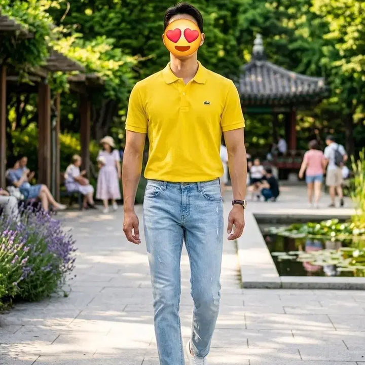 [SOLD OUT] 라코스테 노랑색 반팔 카라 티셔츠(사이즈L,105)