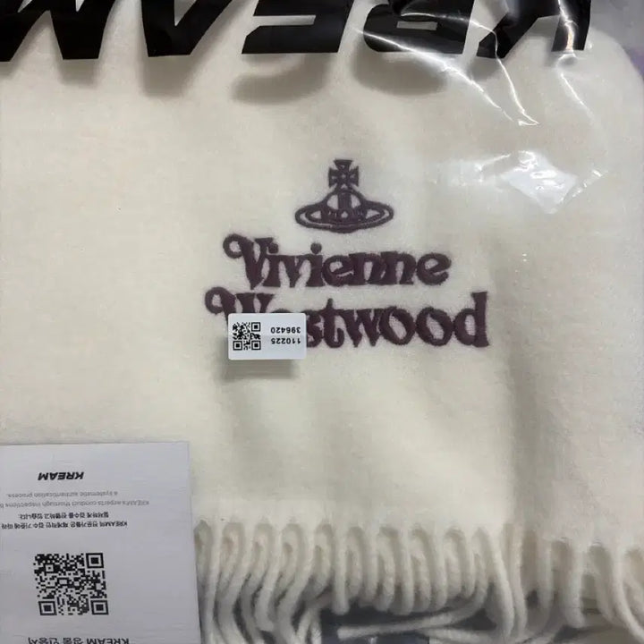 [BUNJANG] Vivienne Westwood White Muffler Scarf (Sealed) / 비비안웨스트우드 머플러 화이트 미개봉 새상품