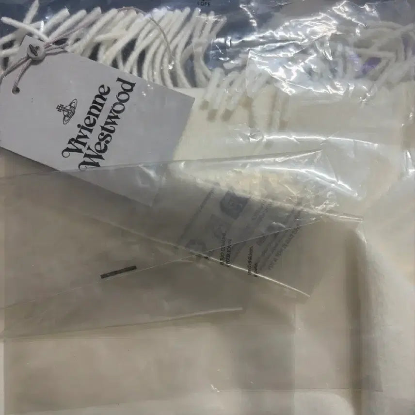 [BUNJANG] Vivienne Westwood White Muffler Scarf (Sealed) / 비비안웨스트우드 머플러 화이트 미개봉 새상품