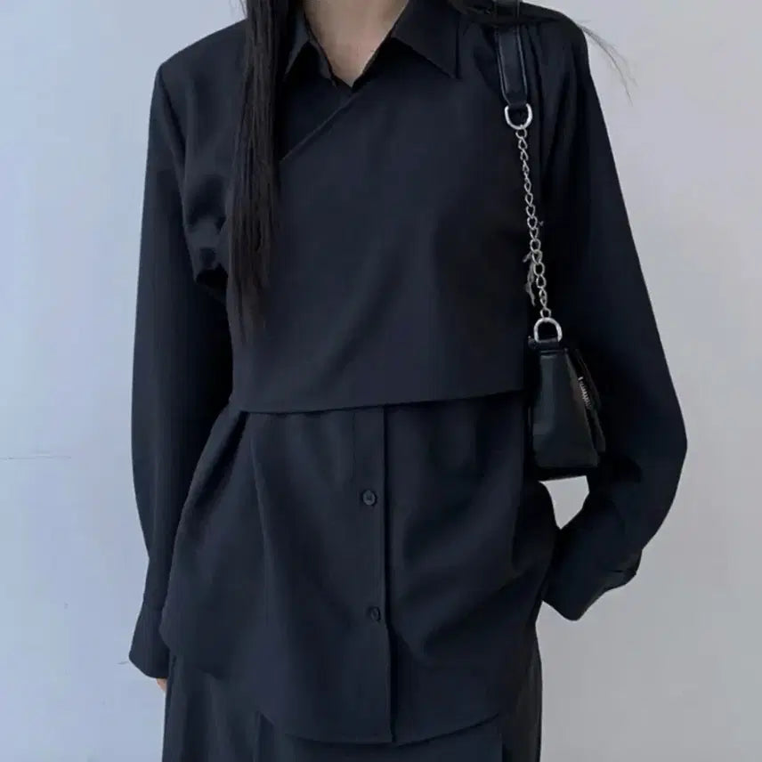 [BUNJANG] Unbranded Charcoal Shirt (Guest Look) / !새상품! 랩 셔츠 남방(하객룩) (차콜, F)