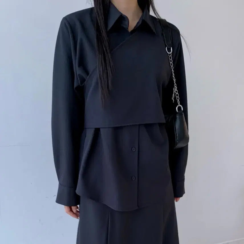 [BUNJANG] Unbranded Charcoal Shirt (Guest Look) / !새상품! 랩 셔츠 남방(하객룩) (차콜, F)
