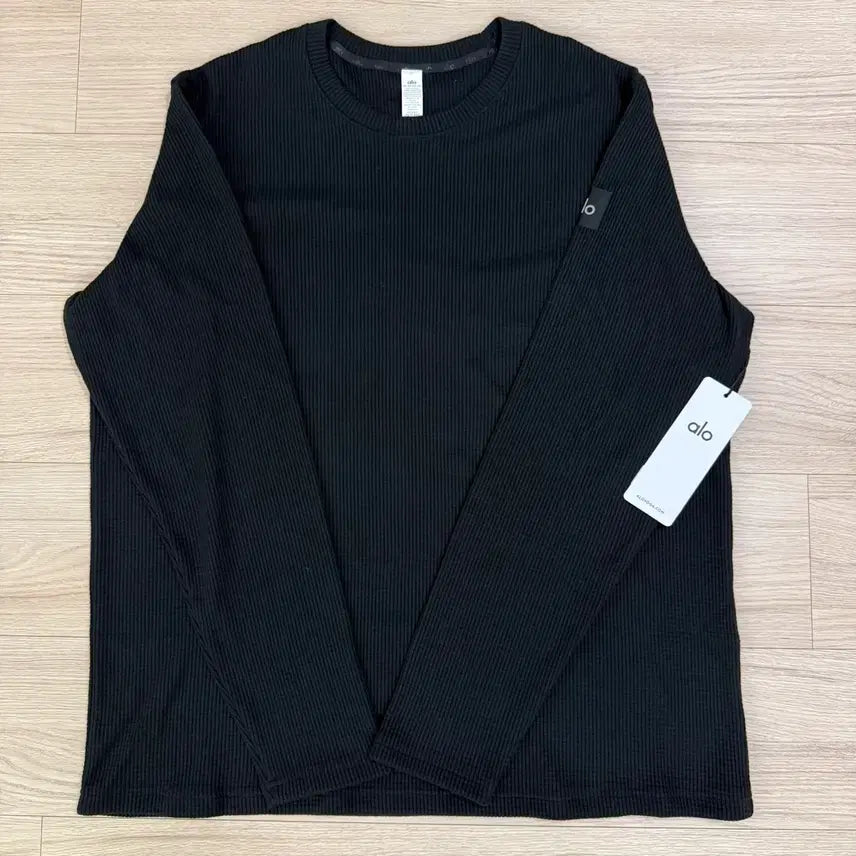 [BUNJANG] XL Alo Waffle Long Sleeve Crew Black / [XL] 알로 와플 롱슬리브 크루 블랙