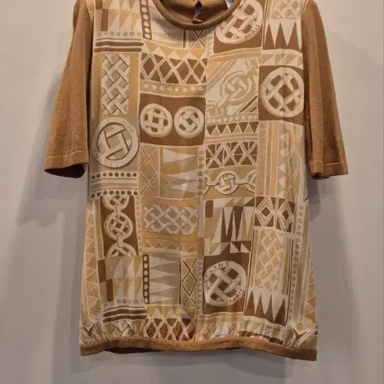 [BUNJANG] Celine Silk Pattern Knit Top / 셀린느  40    실크패턴배색   니트탑