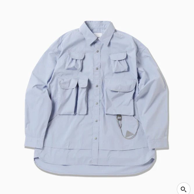 [BUNJANG] and wander Multi Pocket LS Shirt Blue (L) / 26SS 앤드원더 multi pocket LS shirt 블루 (L)